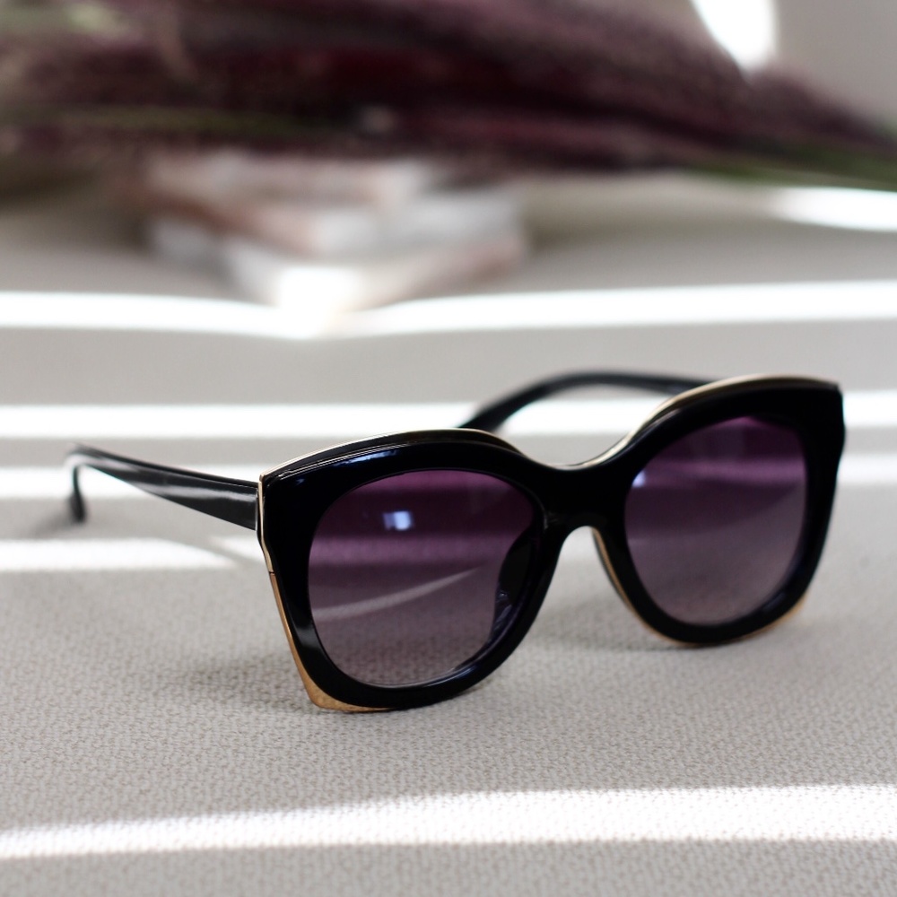 Gold Framed Cat Eye Style Sunglasses
